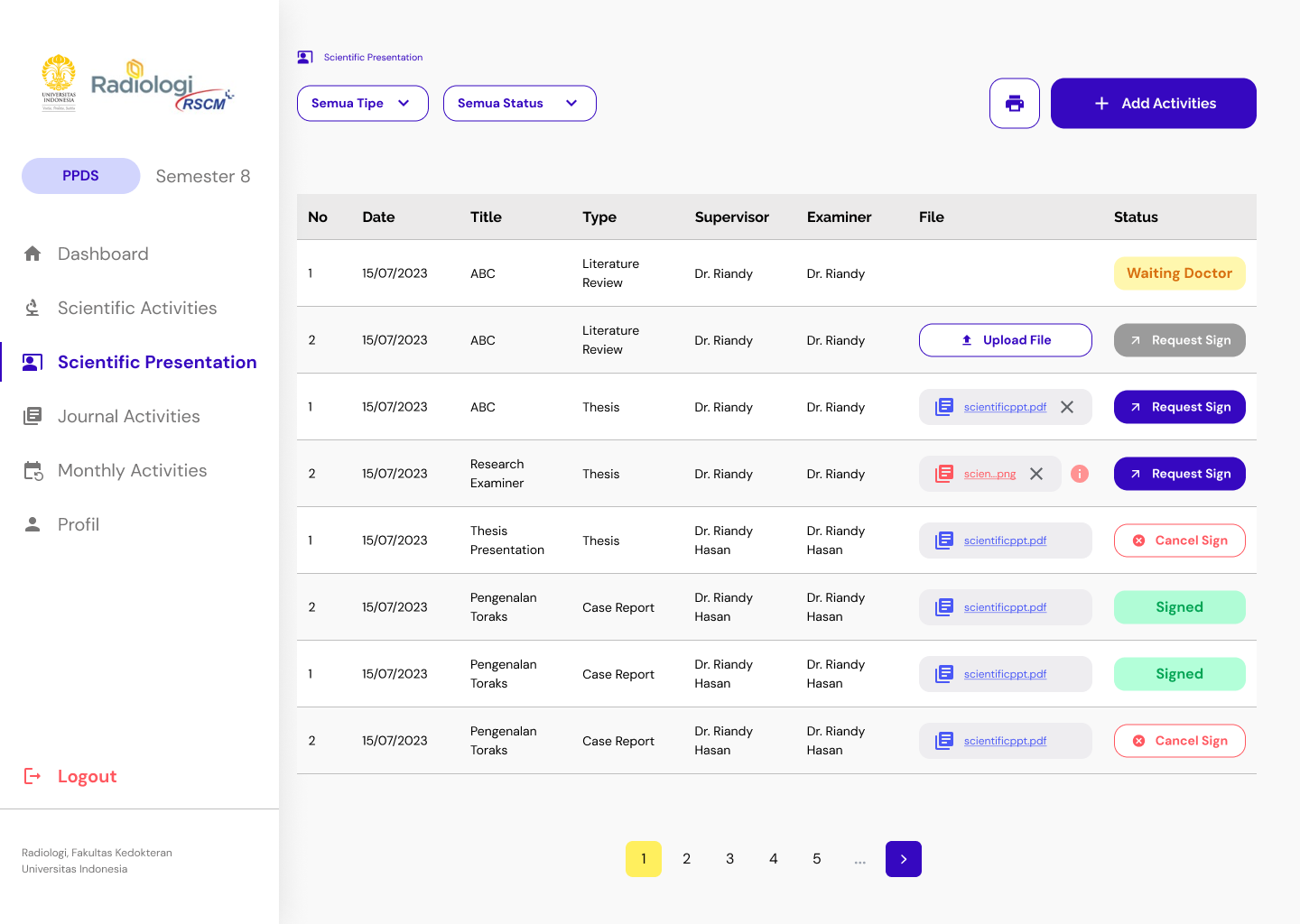 Learning Management System - Radiology UI screenshot 2
