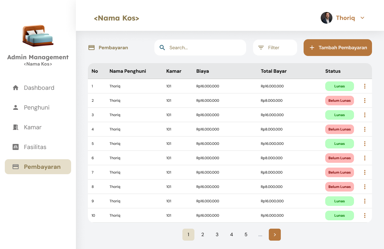 Kost Management System screenshot 4